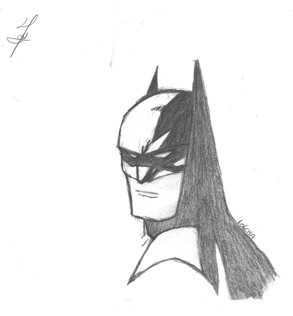 Batman réalisé au crayon à papier